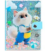 Блокнот 10,5*14,8см  80л. Darvish "Милый котик" DV-15948-1 на кнопке,декор.украш.,обл.ПВХ