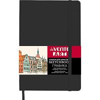 Скетчбук А5  80л. deVENTE тв.обл. "Art" 2134405 чёрный,кож.зам.,крем.бум.140 г/м2
