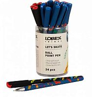 Ручка масл. шар. LOREX "Kids Lets Skate Slim Soft" LXKOPSS-LS синяя,0,5мм,игольч.,ultra-софт-тач
