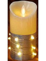 Свеча светодиодная Миленд "Тёплый вечер" ЛД-1289 LED 7,5*15см,тёплый жёлтый