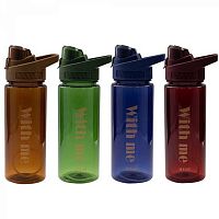 Бутылка д/воды 500мл ALINGAR AL10478 пластик.,спорт.,уплотн.,горлышко-поильник.,асс.