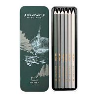 Карандаши ч/гр. МАЛЕВИЧЪ "GrafArt" 197303 (6шт.) (2Н,НВ,2В,4В,6В,8В)