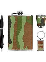 Набор подар. (фляжка 270мл+рюмки 2шт*28мл+ручка+брелок) Миленд "Милитари" ФЛ-7645