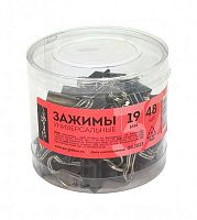 Зажим для бумаг ГЛОБУС 19мм чёрн. ЗБ-19ЧПК пластик/к.