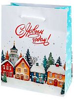 Пакет подар. Миленд Optima НГ "Домики" ППК-2277 глянц.лам.,11,5*14,5*6см