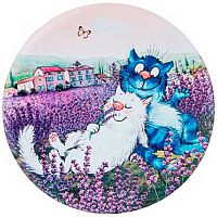 Подставка п/кружку "Синие коты, лаванда" 9,5см 898-109