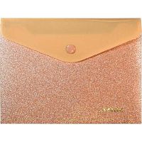 Папка-конверт на кнопке А6 deVENTE "Glitter Shine" 3071068 фактура с блёст.,сверкающ.розов.,350мкм