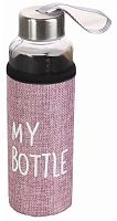 Бутылка д/воды Миленд "My bottle" розов.,в чехле,400мл УД-6409