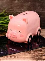 Копилка керам. АЛЕФ "Pig car" FC25AL031723 розовый,20,3*11,1*11,1см