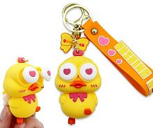 Брелок д/ключей INTELLIGENT "Утка" DK-311 резин.,с карабин,кольцом,лентой,6,5см,асс.