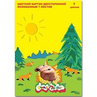 Картон цв. двухстор. мелов. А4  7л. 7цв. Каляка-Маляка КЦДКМ07 в папке