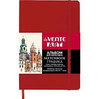 Скетчбук А6  80л. deVENTE тв.обл. "Art" 2134417 красный,кож.зам.,крем.бум.140 г/м2