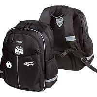 Рюкзак школьный deVENTE "Lifestyle. Adventure Zone" 7033604 чёрный,эргон.спинка,37*28*16см+часы