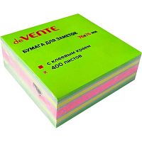 Кл.бумага д/заметок 76*76мм deVENTE 400л. 2010537 неон 3цв.+белый,9слоёв,75г/м2