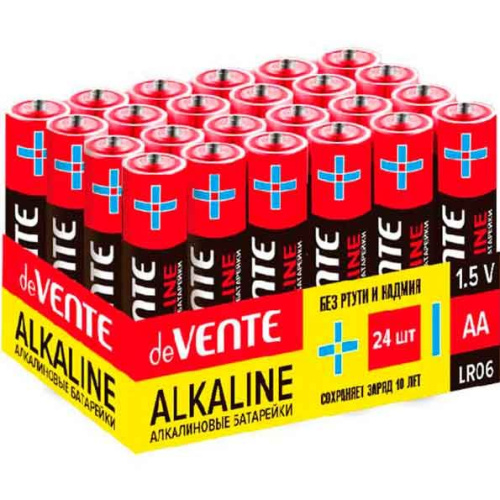 Батарейка deVENTE "Alkaline" 9010114 алкалиновая,AA,LR06,1,5В,4шт/в термоусад.пленке
