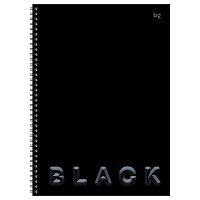 Тетрадь 80л. (клетка) А4 BG спираль "Just black" 07043 тв.обл.,выб.лак,лам.soft-touch лам.