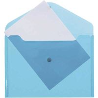 Папка-конверт на кнопке А4 ATTOMEX 3071819 п/прозр. синяя 120мкм