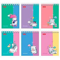 Блокнот А7  60л. ХАТ спираль "Приключения кота Пирожка" клетка