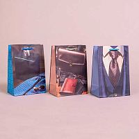 Пакет подар. Микрос 14*20см Мужской Ч55799 лам.,матовый микс