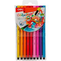 Фломастеры 18цв. DELI "ColoRun" EC157-18 (1905954) пл.пакет,е/подвес