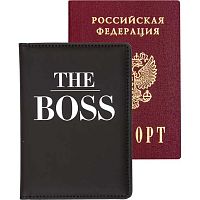 Обложка д/паспорта deVENTE "The BOSS" 1030508 кож.зам.,поролон,10*14см,3отд.д/виз.