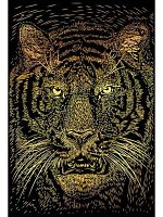 Гравюра на золоте Рыжий кот "Грозный тигр" А5 Г-5988