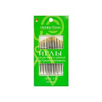 Иглы швейные ручные с острым кончиком АЛЬТ Hobby Time 2-687/01 (16шт) золот.ушко,размер 1-5