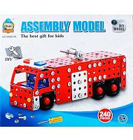 Конструктор метал. ИГРУНЫ "Пожарная машина" KNS1732 (240дет.)