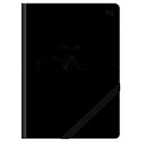 Записная книжка А6  80л. BG кож.зам. "Тонкая грань" 93490 чёрная,фактур.тисн.,с резинкой