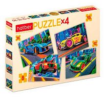 Пазлы    8-12-15-20 ХАТ А5 "Неоновый драйв" 34767 4 картинки в 1 коробке
