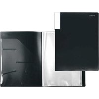 Папка с вкладышами/ 60 deVENTE А4 "Uno Black" 3101508 чёрная,фактура"песок",500мкм,вкл.30мкм
