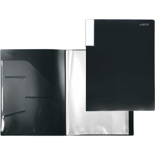 Папка с вкладышами/ 60 deVENTE А4 "Uno Black" 3101508 чёрная,фактура"песок",500мкм,вкл.30мкм