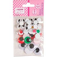 Декор. элементы deVENTE "Глазки с ресничками" 8001565 самокл.,круглые,ассорти,44шт.