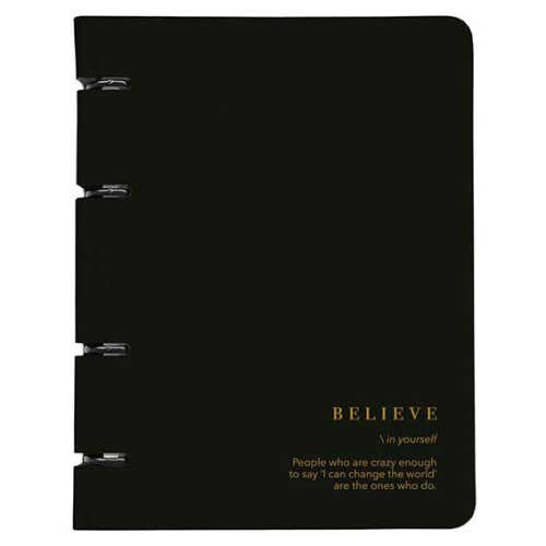 Тетрадь на кольцах 120л. (клетка) Be Smart "Believe. Чёрный" N4761