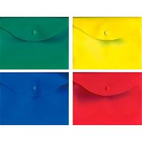 Папка-конверт на кнопке А5+ ATTOMEX 3071425 непрозр.асс.,150мкм