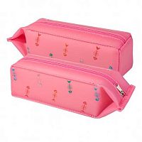 Пенал силикон ALINGAR 210*60*60 "Кот" AL9797 розовый