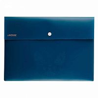 Папка-конверт на кнопке А4 deVENTE "Герб" 3071106 тёмн.-син.,350мкм,фактура "песок",выб.лак