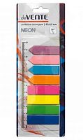 Набор самокл. этикеток-закладок deVENTE 45*12мм 2011309 п/прозр.пластик неон 8цв.*25л.,блист.