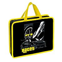 Папка пластик,с ручками А4+ КОКОС "Races" 250938 на молн.