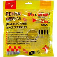 Скотч двусторонний 20мм*5м deVENTE 4163505 многораз.,прозрачный,2мм,зип-пак.