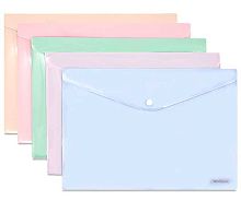 Папка-конверт на кнопке А4 INTELLIGENT "Пастель" DM-222 асс.