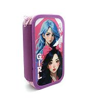 Пенал 3отд. 190*105 ПЧЕЛКА ПО-110 "Модные девушки" больш.,ткан.торец