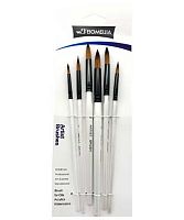 Набор кистей  6шт. Bomeijia (синтетика круг.№2,4,6,8,10,12) CD-29 в ПВХ-пакете