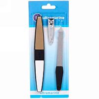 Набор маникюрный "Ultramarine" 3предм. (кусачки,пилка,полировка) 537-007 блист.