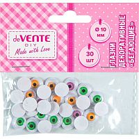 Декор. элементы deVENTE "Глазки" 8001432 самокл.,круглые,с подвижн.вставк.,ассорти,10мм,30шт.