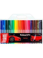 Фломастеры 24цв. Проф-Пресс "Красное авто" ФВ-2563 вент.колп.,пластик.блист.