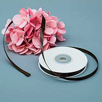 Лента 0,6см*22,85м атласная тёмн.шоколад (чёрная) Микрос ч37697