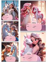 Тетрадь 18л. (клетка) Проф-Пресс Profit "Девочка и единорог-2" 18-5583обл.мел.карт.,асс.