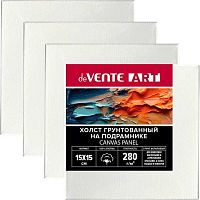 Холст грунт. на подрамнике 15*15см deVENTE "Art" 8150441 белый,хлоп.100%,280г/м2,мелк.зерн.