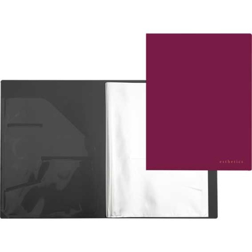 Папка с вкладышами/ 20 deVENTE А5 "Esthetics" 3101535 бургунди,"soft-touch",700мкм,вкл.30мкм